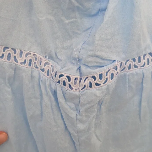 Baby Blue African Boubou Maxi Dress With Embroidery - Picture 8 of 10